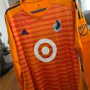 Adidas Vibrant Orange MN United FC Climalite Goalie Jersey